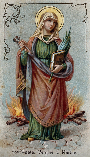 IMG-Download free image of Saint Agatha. Colour lithograph. about saint agatha, burning, agatha, fire, and cartoon 13962021-20251105-5.png